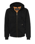 Front View of Black Crossfire Heavyweight Power Fleece Hooded Jacket with Thermal Lining - 7033
