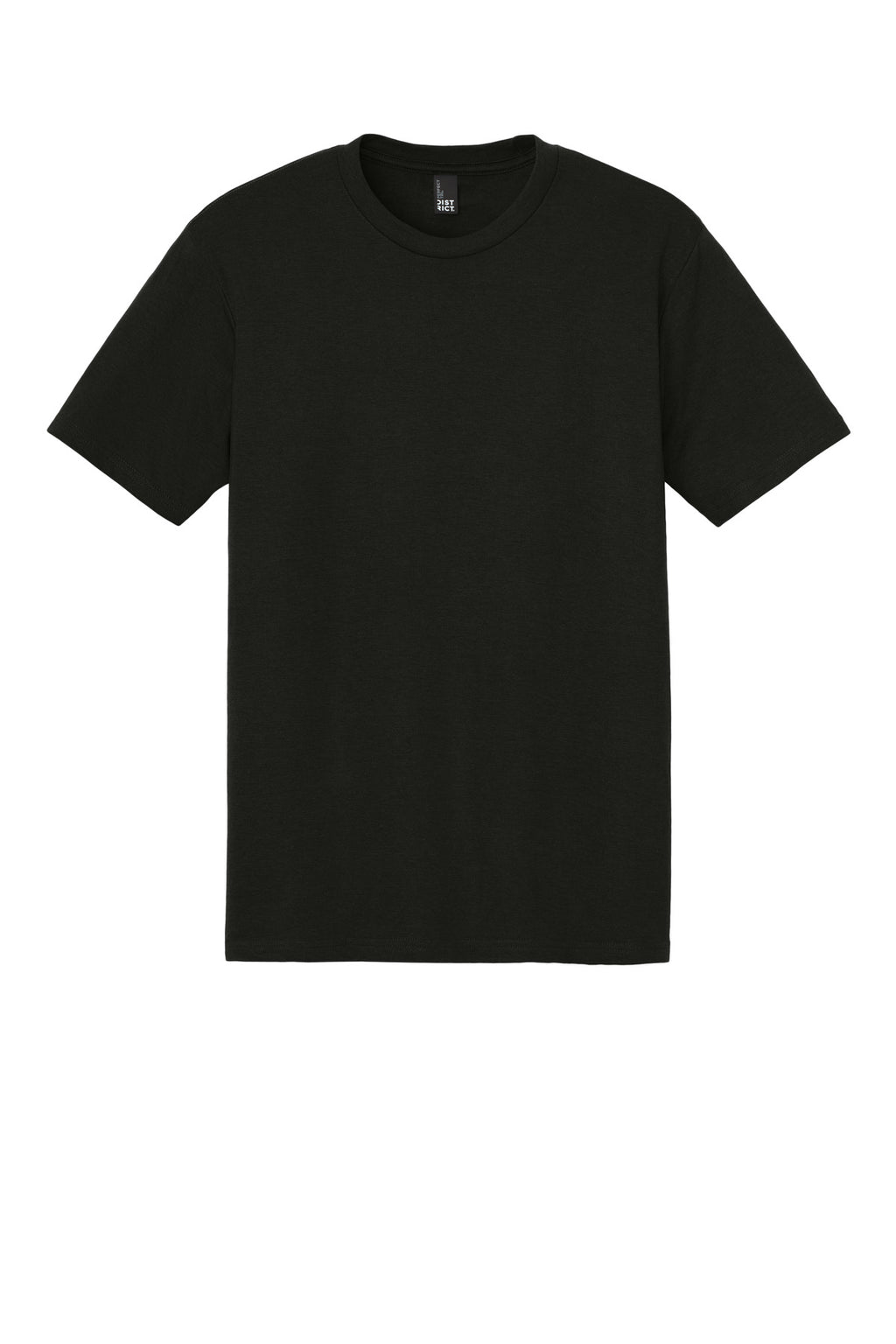 Front View of Black District Perfect Tri Tee. DM130
