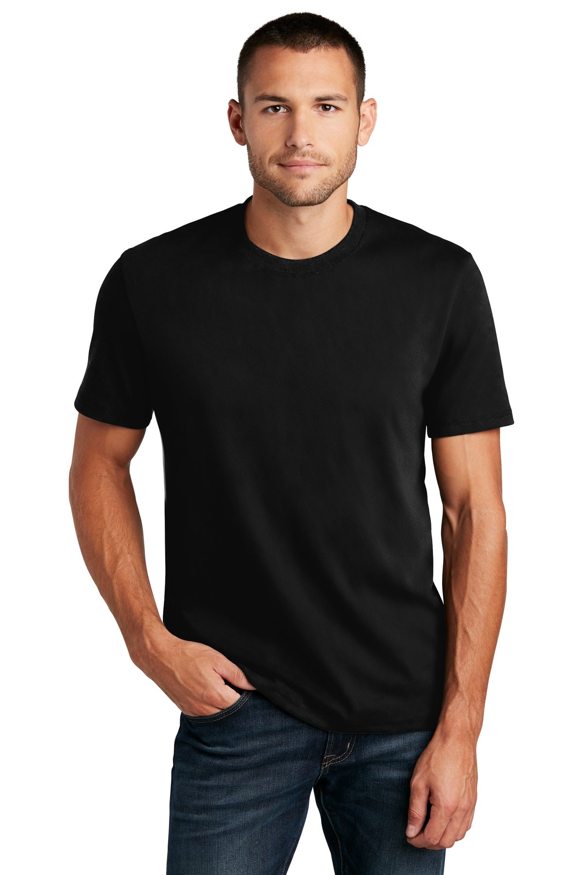Front View of Black District Re-Tee DT8000