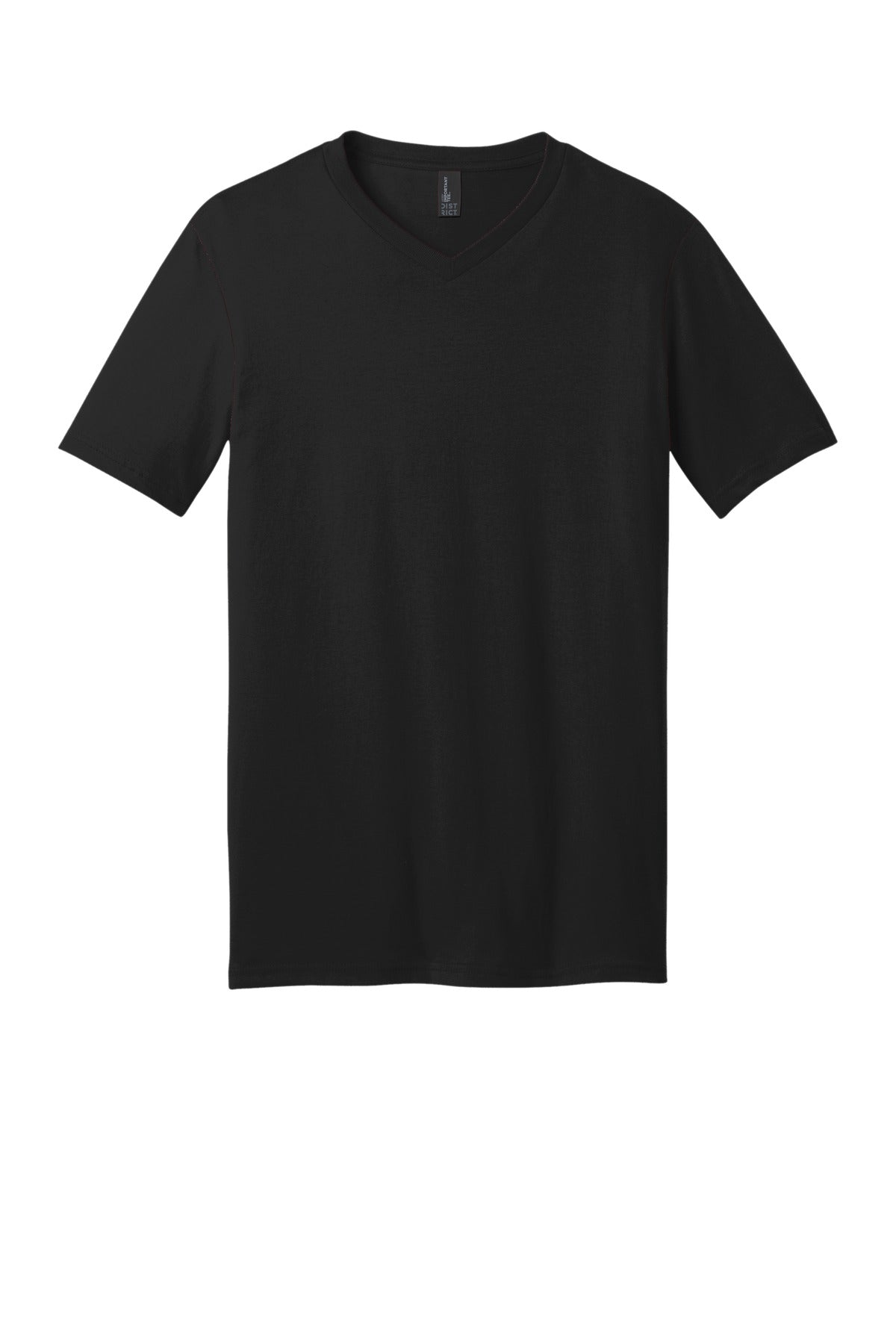 Front View of Black District Very Important Tee V-Neck. DT6500