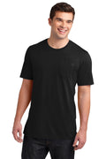 Front View of Black District Very Important Tee with Pocket. DT6000P