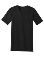 Front View of Black District Very Important Tee with Pocket. DT6000P