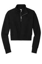 Front View of Black District Women's V.I.T. Fleece 1/2-Zip DT6111