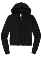Front View of Black District Women's V.I.T. Fleece Full-Zip Hoodie DT6103