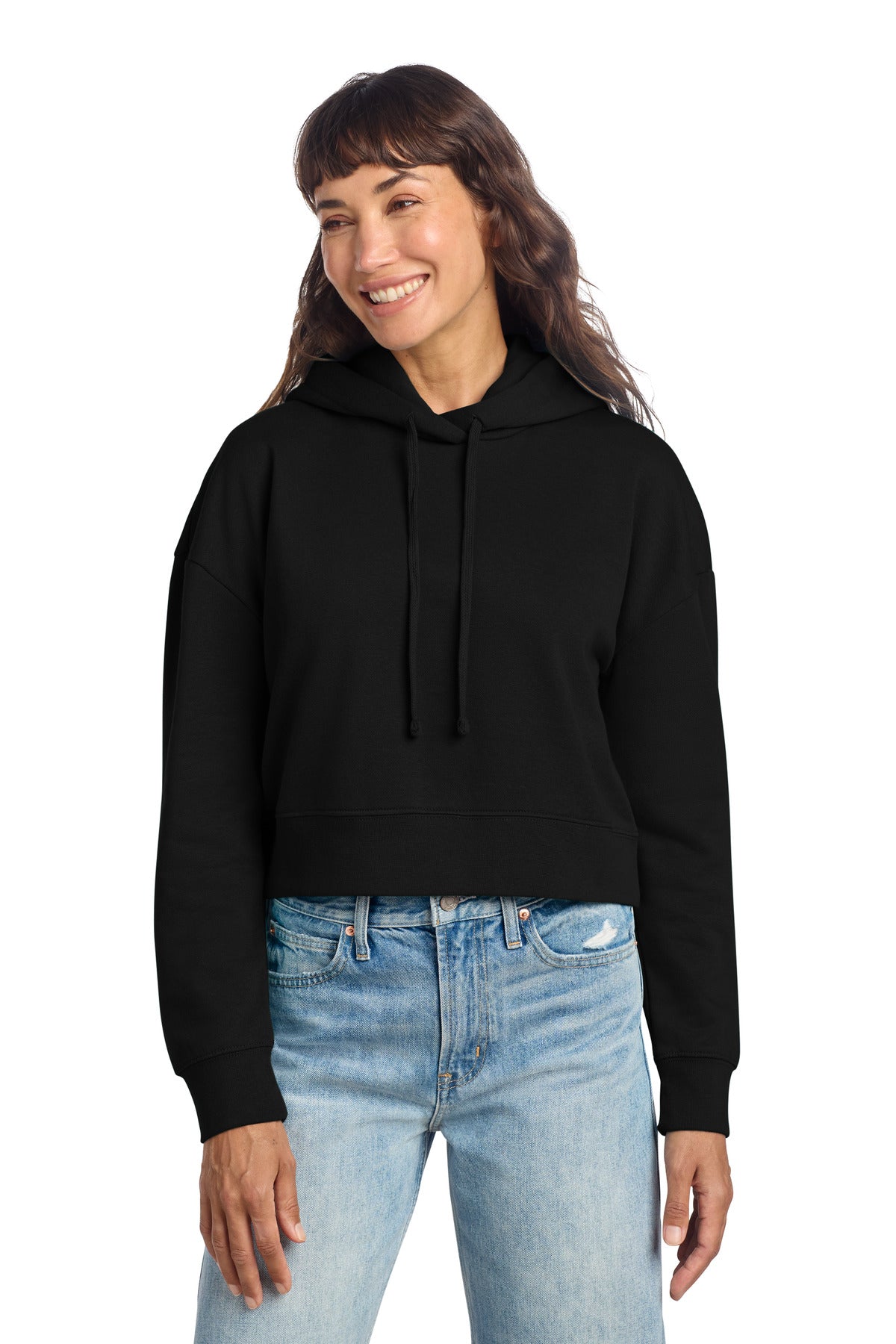 Front View of Black District Women's V.I.T. Fleece Hoodie DT6101