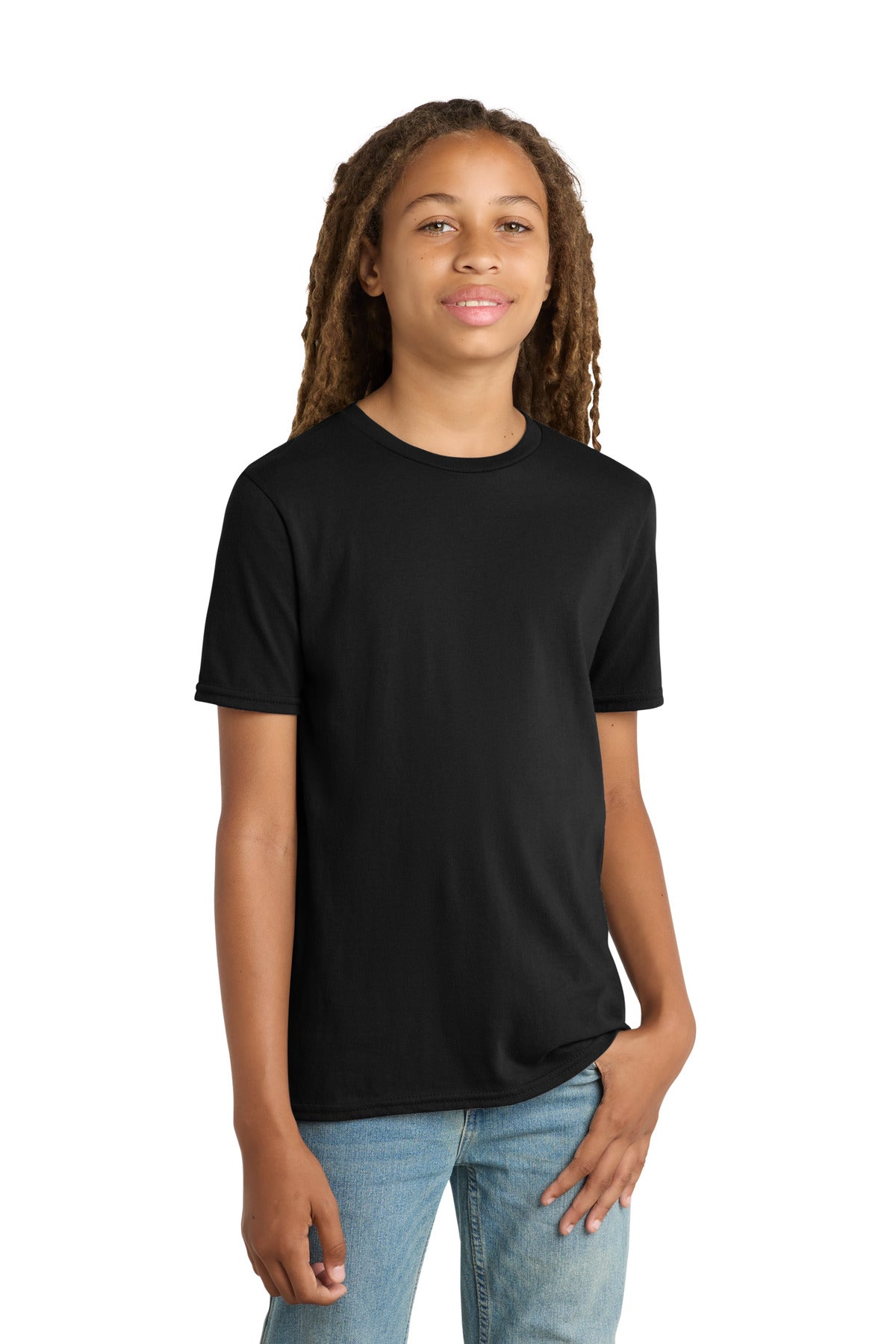 Front View of Black District Youth Very Important Tee . DT6000Y