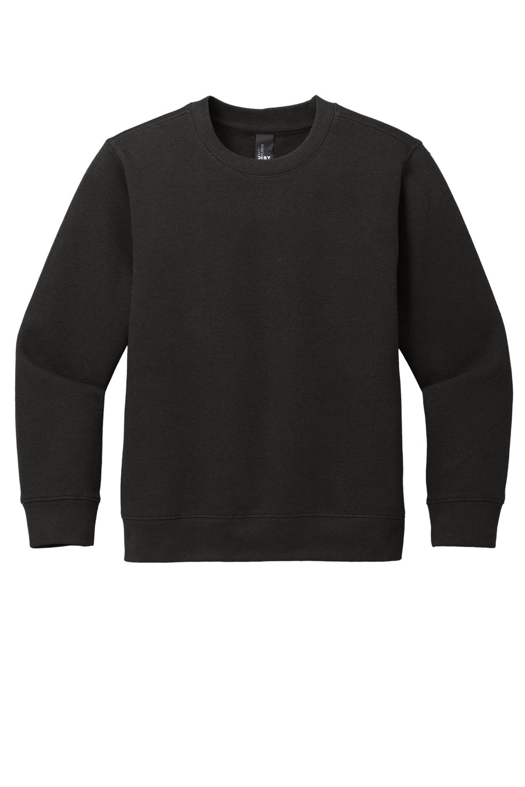 Front View of Black District Youth V.I.T. Fleece Crew DT6104Y