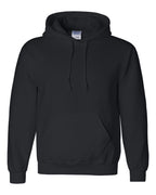 Front View of Black DryBlend® Hooded Sweatshirt - 12500