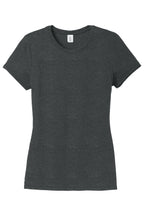 Front View of Black Frost District Women's Perfect Tri Tee. DM130L