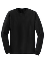 Front View of Black Gildan - DryBlend 50 Cotton/50 Poly Long Sleeve T-Shirt. 8400