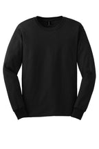 Front View of Black Gildan - Ultra Cotton 100% US Cotton Long Sleeve T-Shirt. G2400