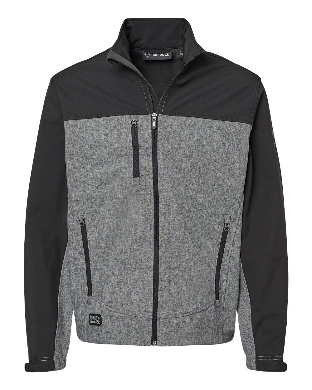 Front View of Black Heather/ Black Motion Soft Shell Jacket Tall Sizes - 5350T