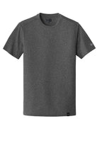 Front View of Black Heather New Era Heritage Blend Crew Tee. NEA100