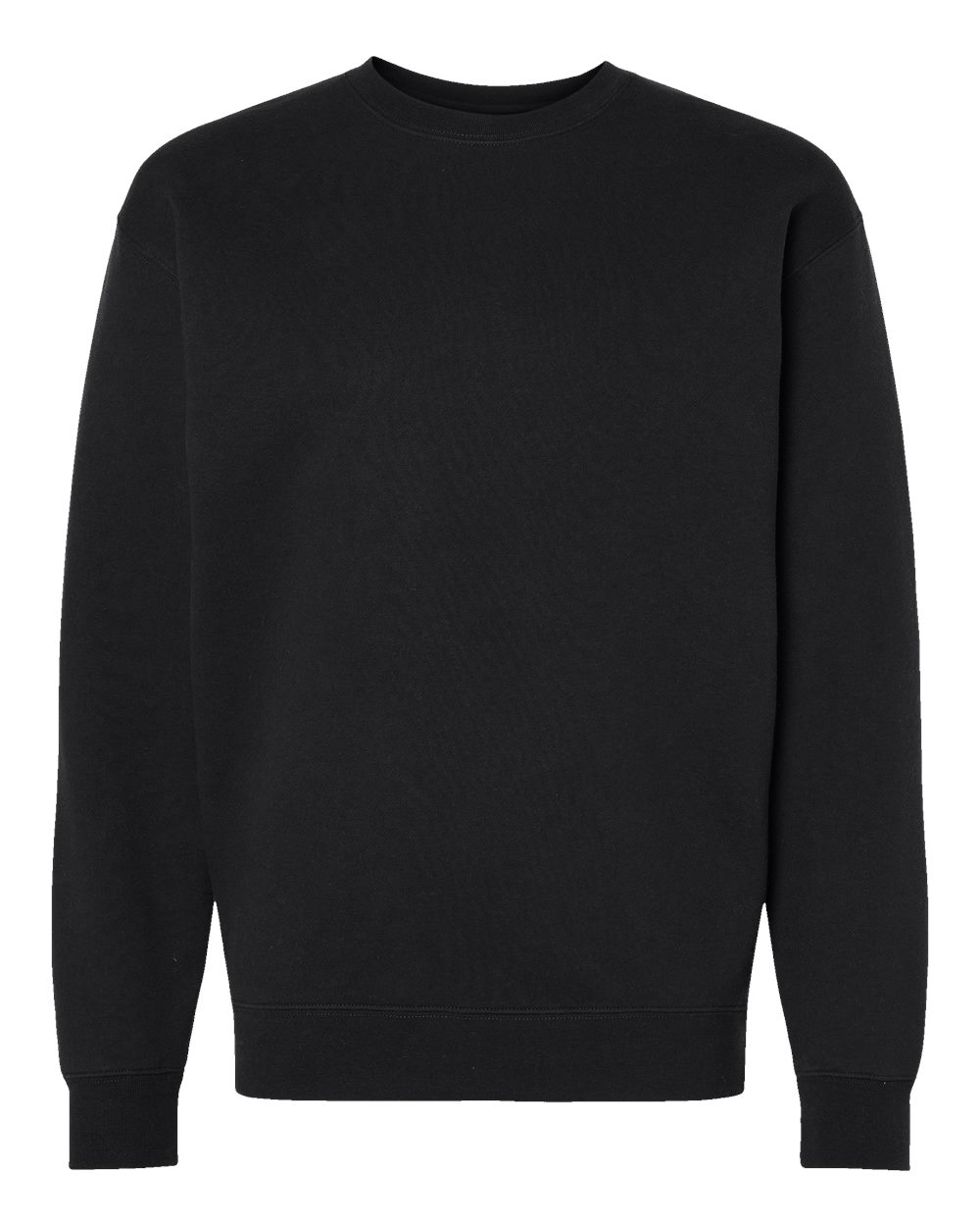 Front View of Black Heavyweight Crewneck Sweatshirt - IND3000