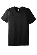 Front View of Black Ht TB BELLA+CANVAS Unisex Triblend Short Sleeve Tee. BC3413