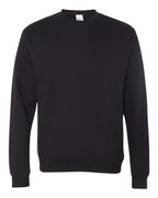 Front View of Black Midweight Crewneck Sweatshirt - SS3000