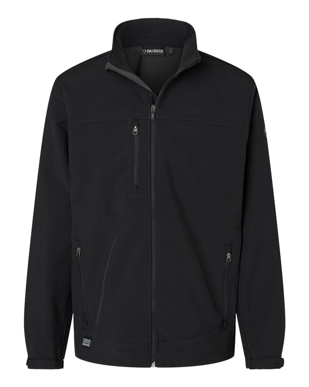 Front View of Black Motion Soft Shell Jacket Tall Sizes - 5350T
