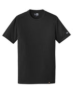 Front View of Black New Era Heritage Blend Crew Tee. NEA100