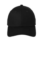 Front View of Black New Era - Structured Stretch Cotton Cap. NE1000