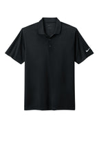 Front View of Black Nike Dri-FIT Micro Pique 2.0 Polo NKDC1963