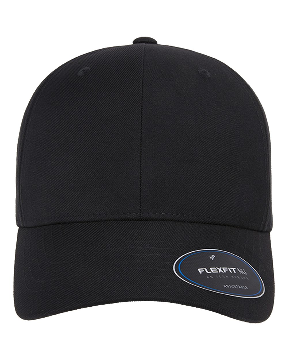 Front View of Black NU® Adjustable Cap - 6110NU