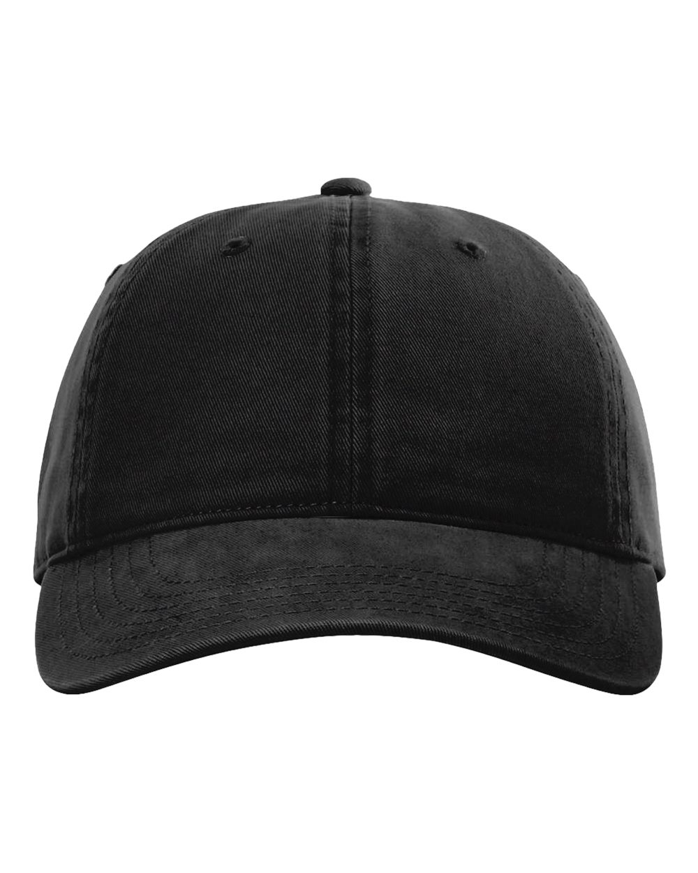 Front View of Black Peach Twill Dad Hat - 326