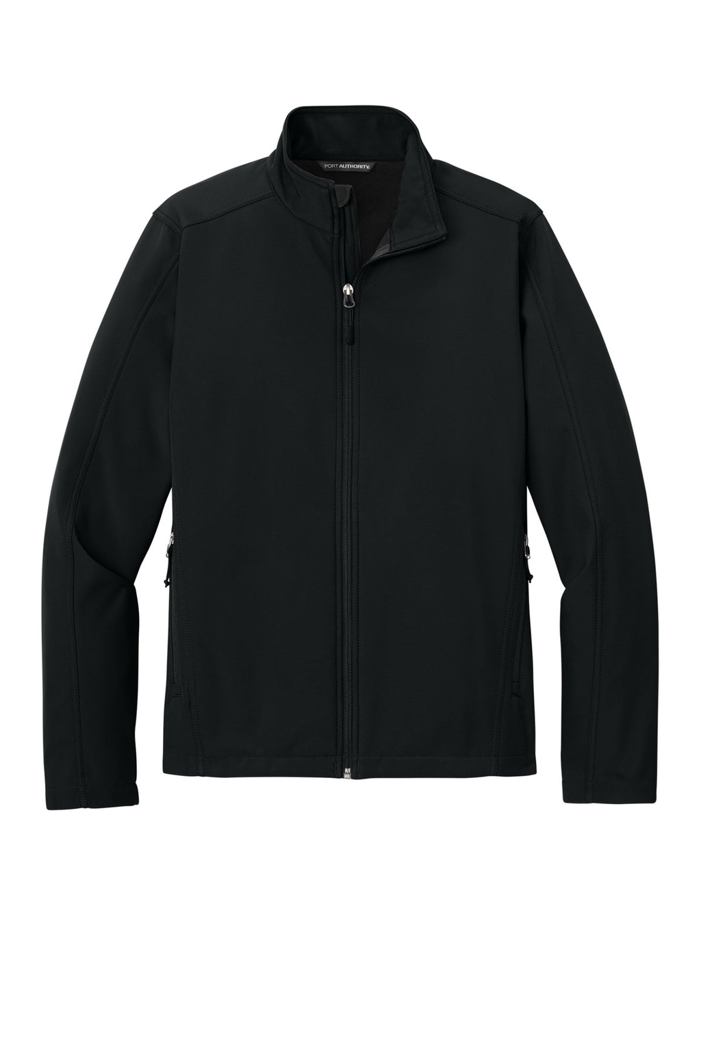 Front View of Black Port Authority Core Soft Shell Jacket. J317