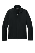 Front View of Black Port Authority Core Soft Shell Jacket. J317