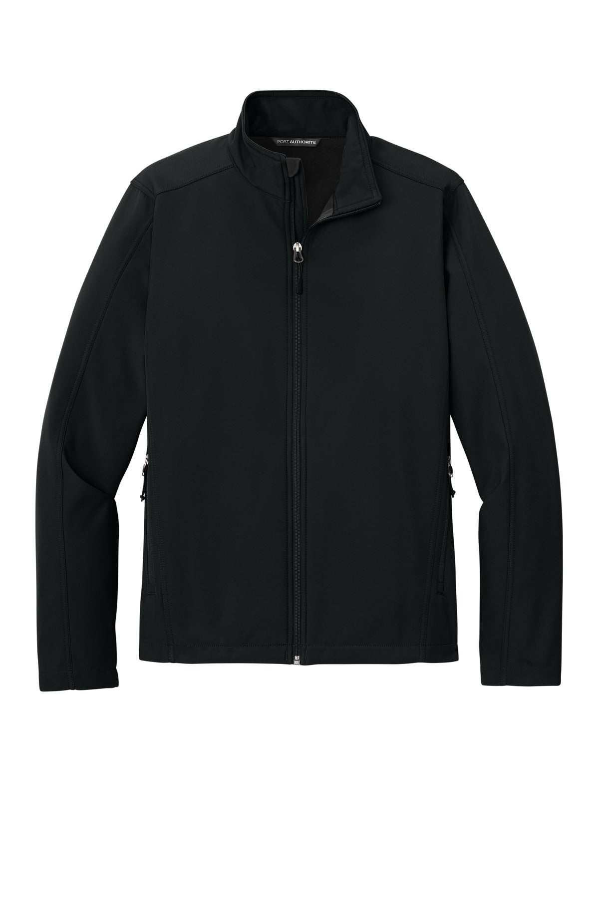Front View of Black Port Authority Core Soft Shell Jacket. J317