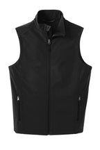 Front View of Black Port Authority Core Soft Shell Vest. J325