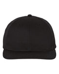 Front View of Black Pro Twill Snapback Cap - 212