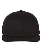 Front View of Black Pro Twill Snapback Cap - 212