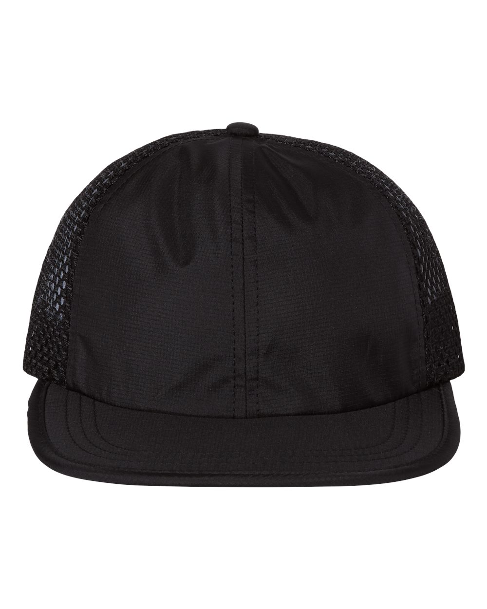 Front View of Black Rogue Wide Set Mesh Cap - 935