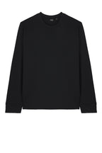 Front View of Black Stanley/Stella Unisex Creator 2.0 Long Sleeve Tee SXU022