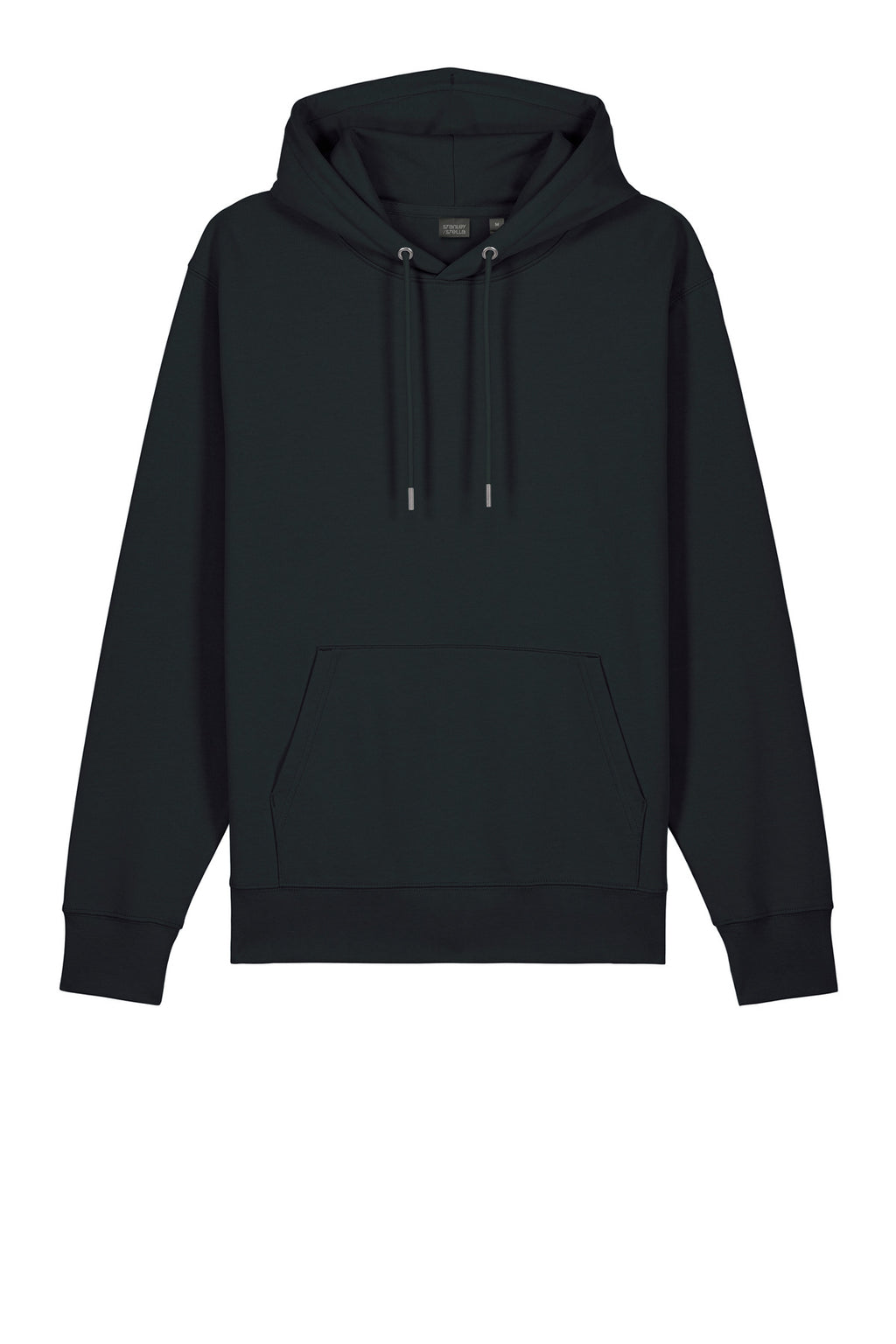 Front View of Black Stanley/Stella Unisex Cruiser 2.0 Hooded Sweatshirt SXU003