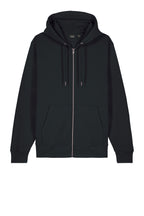 Front View of Black Stanley/Stella Unisex Cultivator 2.0 Full-Zip Hooded Sweatshirt SXU005