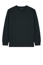 Front View of Black Stanley/Stella Unisex Freestyler Heavyweight Long Sleeve Tee SXU023