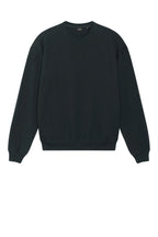 Front View of Black Stanley/Stella Unisex Ledger Dry Crewneck Sweatshirt SXU029