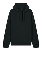 Front View of Black Stanley/Stella Unisex Sounder Hooded Sweatshirt SXU012