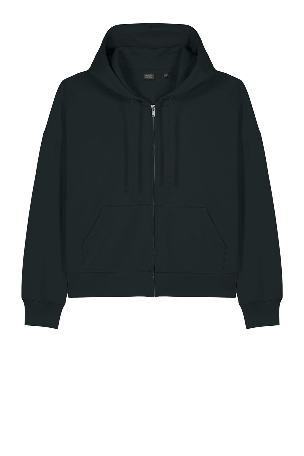 Front View of Black Stanley/Stella Women's Stella Ida Full-Zip Hooded Sweatshirt SXW037
