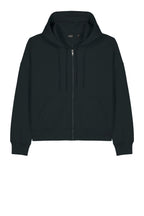 Front View of Black Stanley/Stella Women's Stella Ida Full-Zip Hooded Sweatshirt SXW037