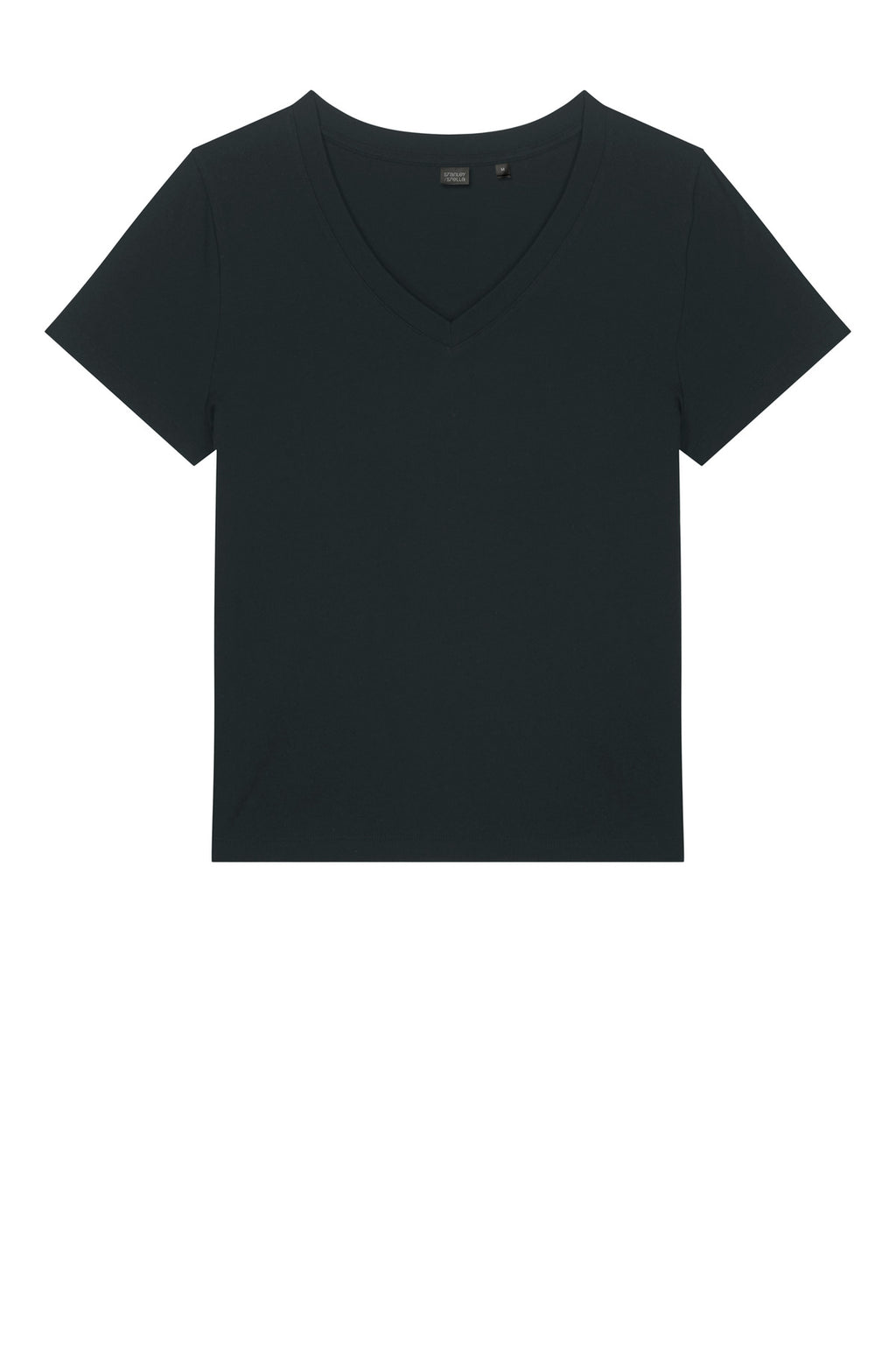 Front View of Black Stanley/Stella Women's Stella Isla V-Neck Tee SXW032