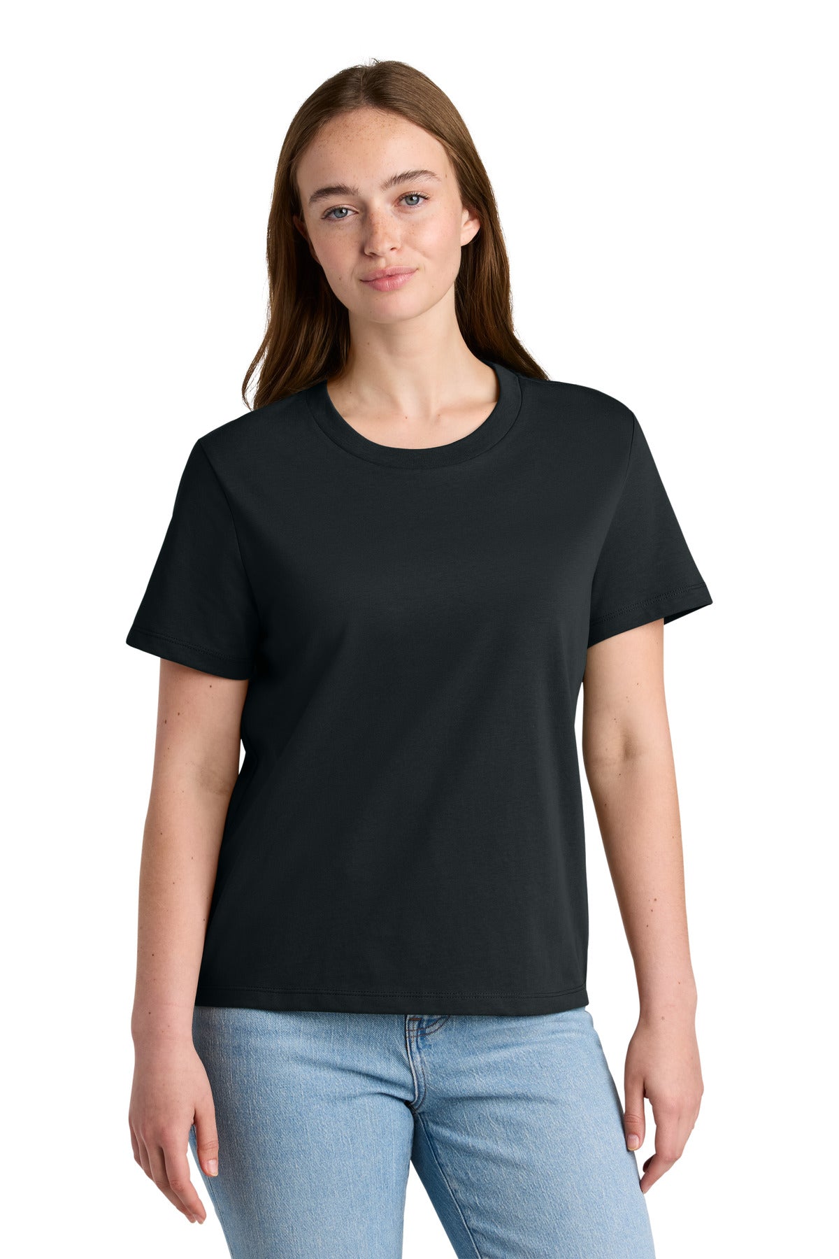 Front View of Black Stanley/Stella Women's Stella Muser Tee SXW002