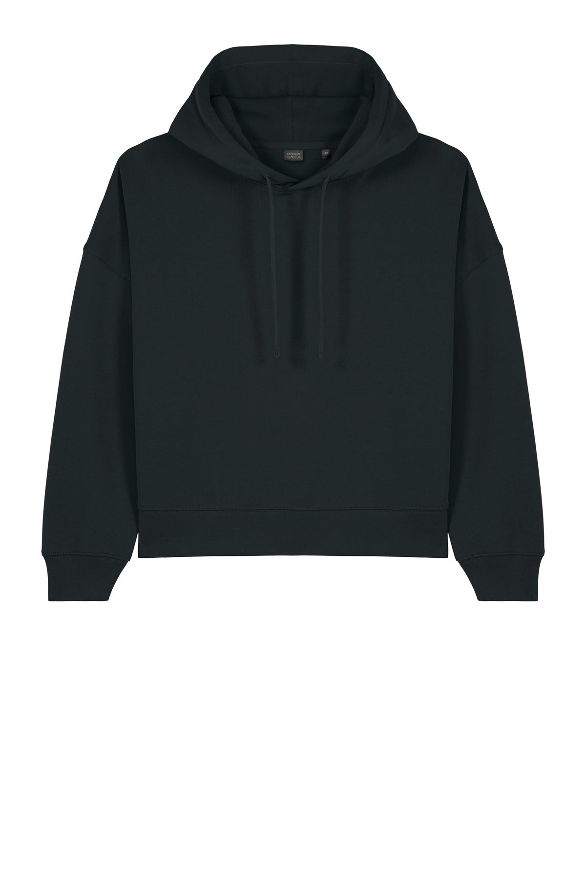 Front View of Black Stanley/Stella Women's Stella Nora Hooded Sweatshirt SXW035