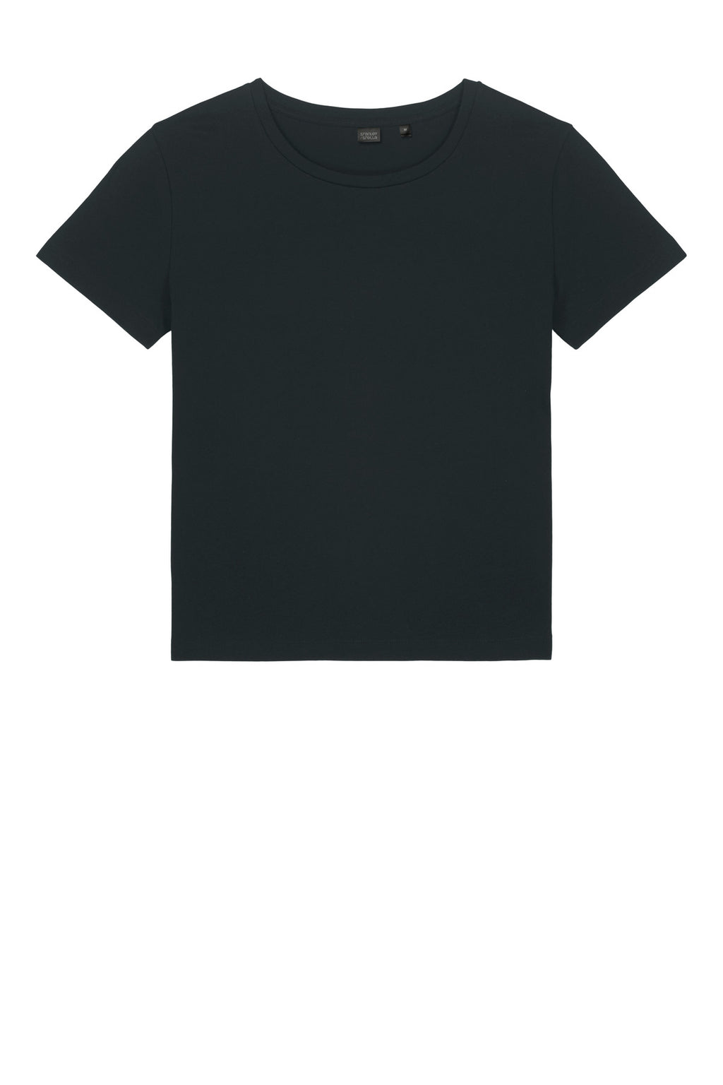 Front View of Black Stanley/Stella Women's Stella Serena Scoop Neck Tee SXW008