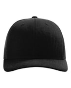 Front View of Black Sustainable Trucker Cap - 112RE