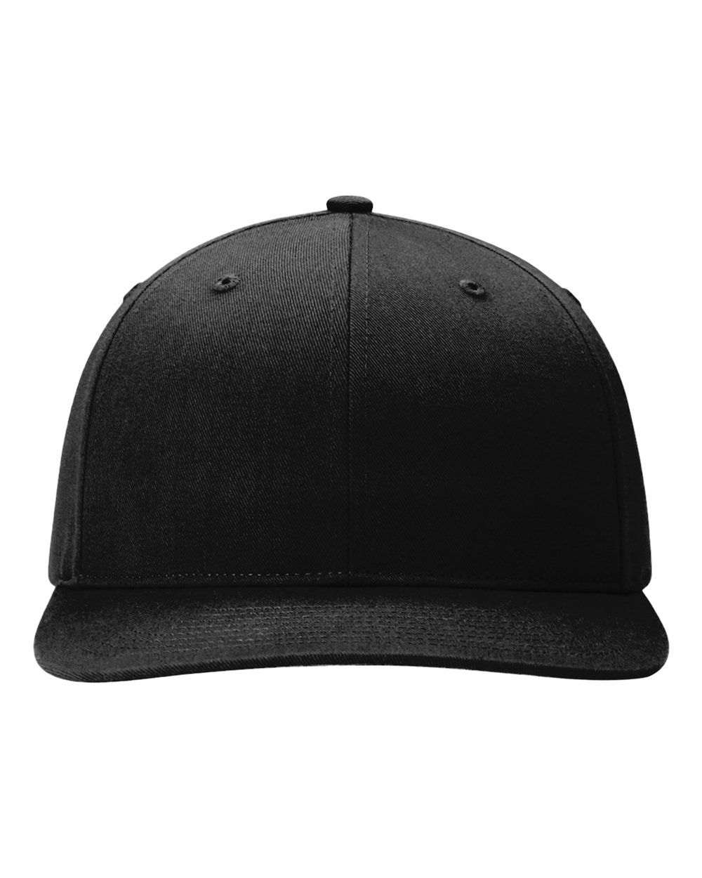 Front View of Black Twill Back Trucker Cap - 312