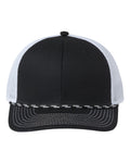 Front View of Black/ White Everyday Rope Trucker Cap - GB452R