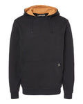 Front View of Black Woodland Fleece Hooded Pullover - 7035