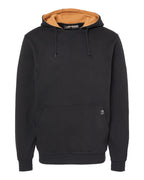 Front View of Black Woodland Fleece Hooded Pullover - 7035